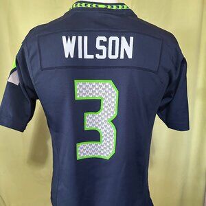 Russel Wilson Seattle Seahawks #3 Nike Kid's Blue Football Jersey Large 14/15
